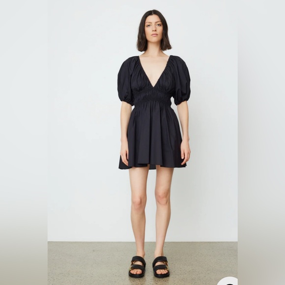 matteau black dress Broderie Scoop Mini Dress | MATTEAU